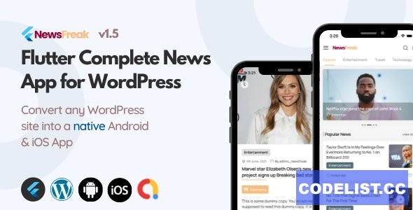 Newsfreak v1.5.1 - Flutter News App for WordPress