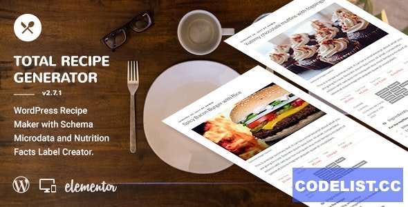 Total Recipe Generator v2.7.1 - Elementor addon