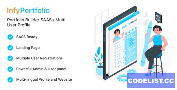 InfyPortfolio-Saas v1.0 - Laravel Saas Personal Portfolio / Resume / CV Website Theme