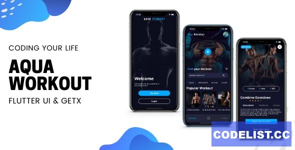Aqua Workout (Fitness) App v1.0 - Flutter UI Kit using GetX