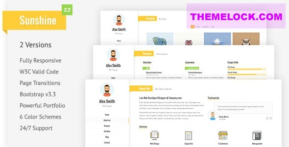 Sunshine v2.2 - Personal Portfolio Template