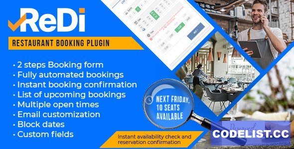 ReDi v22.0919 - Restaurant Booking plugin for WordPress