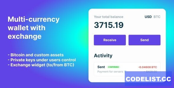 Bitcoin, Ethereum, ERC20 crypto wallets with exchange v1.1.1422