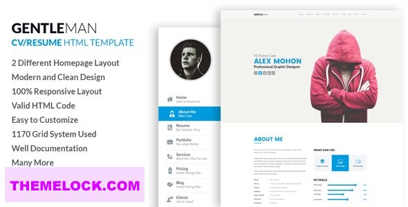 Gentleman v1.0 - Responsive CV / Resume HTML Template