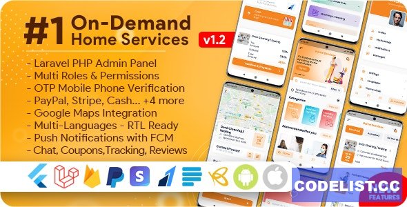 On-Demand Home Services, Business Listing, Handyman Booking with Admin Panel v2.0.0 - nulled