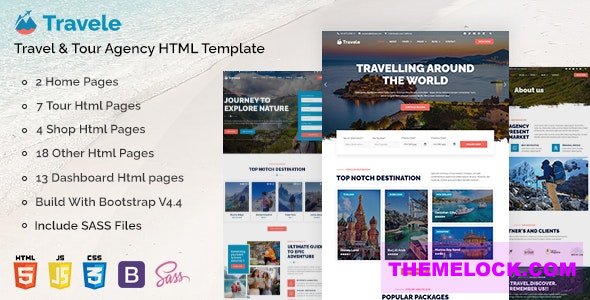 Travele v1.0 – Travel & Tour Agency HTML Template