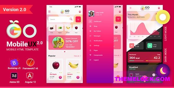 GoMobileUX v2.0 - Multipurpose HTML Template - Bootstrap 5 Framework 7 Angular 12 kit