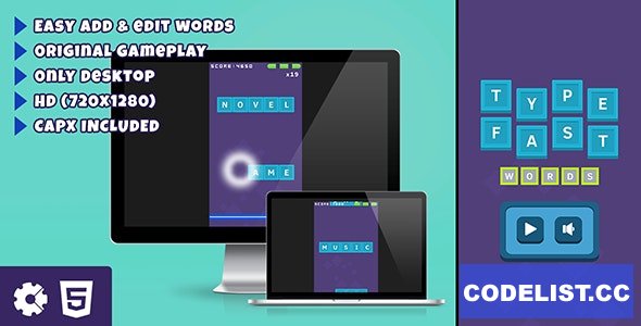 Type Fast Words v1.0 - HTML5 Game
