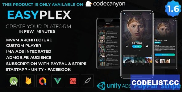 EasyPlex v1.6 - Movies - Live Streaming - TV Series, Anime