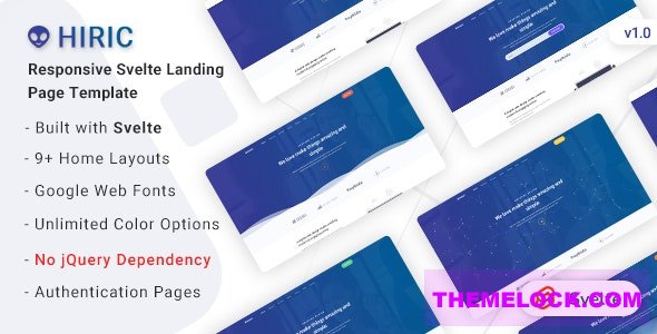 Hiric v1.0 - Svelte Landing Page Template