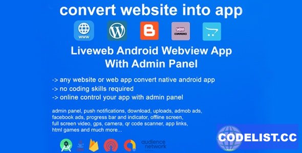 Liveweb Android Webview App With Admin Panel v1.2