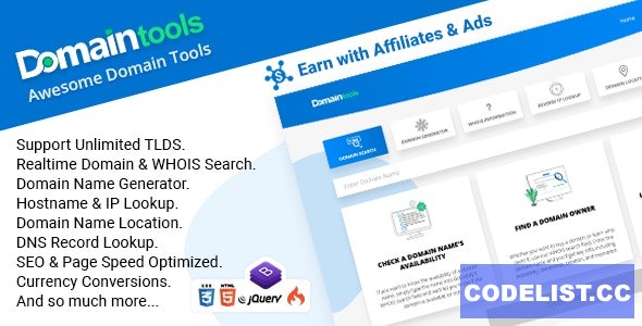 DomainTools v1.7 - Awesome Domain Tools - nulled
