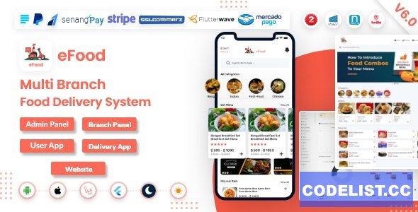 eFood v7.0 - Food Delivery App with Laravel Admin Panel + Delivery Man App - nulled