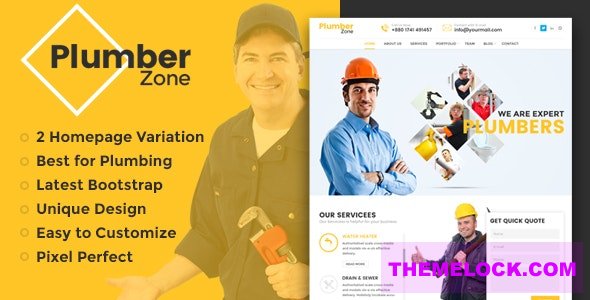 Plumber Zone v1.1.1 - Plumbing, Repair & Construction HTML Template