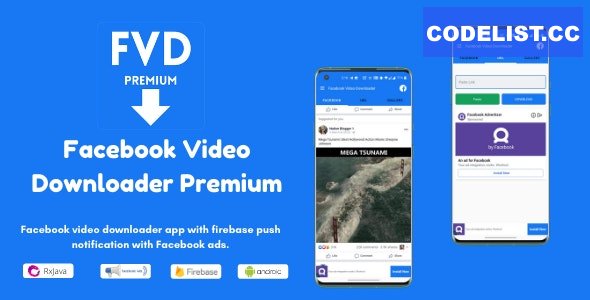 FVD v3.0 - Facebook Video Downloader Premium (Download Public, Private Videos), FB, Admob Ads + FCM