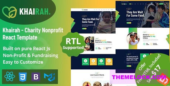 Khairah - Charity Nonprofit React+HTML Template