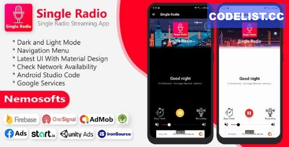Android Single Radio and Admin Panel v1.0