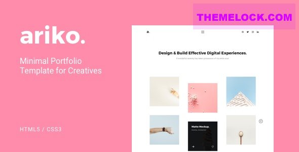 Ariko v1.0 - Minimal Portfolio Template for Creatives