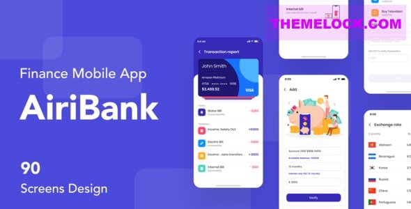 Download AiriBank v1.0 – Finance Mobile App UI KIT | Free Nulled Scripts