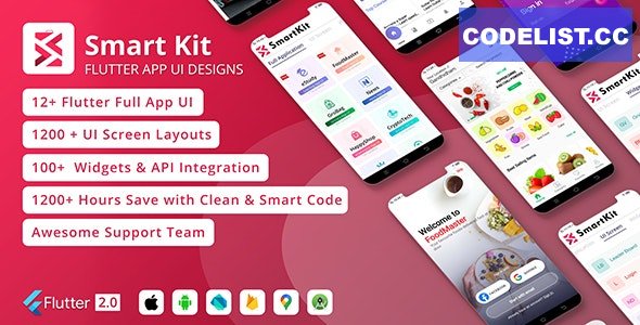 SmartKit v3.0.1 - Flutter 2.0 Full UI kit | UI Component | Flutter Material Widget | Integration