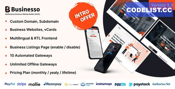 Businesso v1.1 - Business Website SAAS (Multitenancy) - nulled