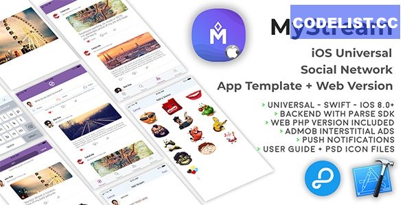 MyStream - iOS Universal Social Network App Template + Web PHP version