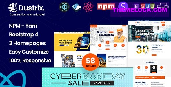 Dustrix v1.0 - Construction & Industry React Template