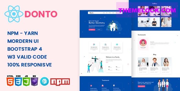 Download Donto v1.0 – Dental Clinic & Medical Health React Template | Free Nulled Scripts
