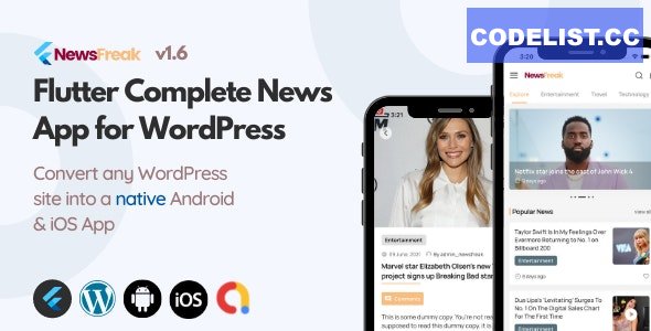 Newsfreak v1.7 - Flutter News App for WordPress