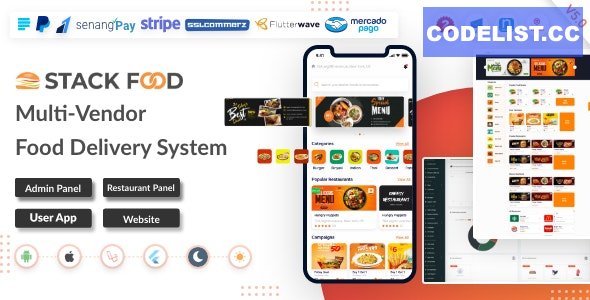 StackFood Multi Restaurant v5.7 - Food Delivery App with Laravel Admin and Restaurant Panel - nulled