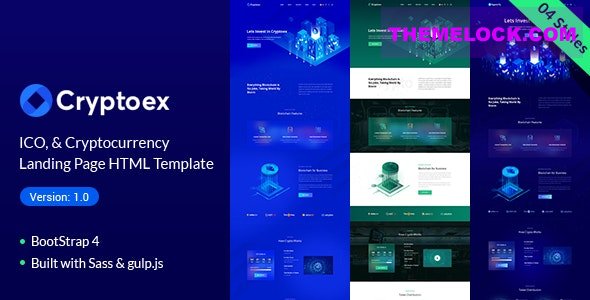 Trypto ICO and Cryptocurrency Landing Page HTML Template v1.0