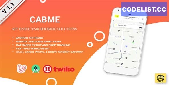 Cabme v1.1 - Enterprise Level Complete Taxi App Android + Web