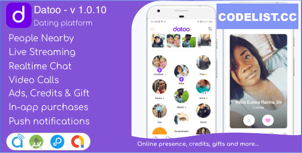 Datoo v1.0.10 - Dating platform with Live Steaming and Video calls + Admin Panel