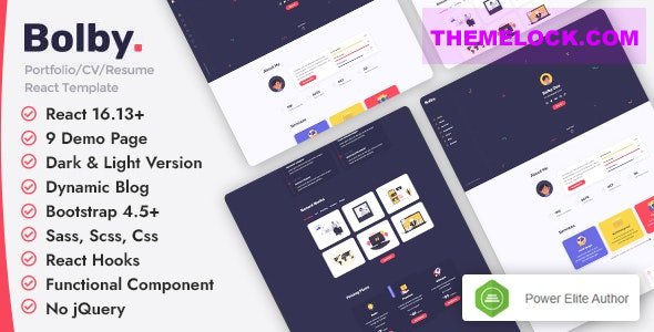 Download Bolby v1.0 – React Personal Portfolio CV/Resume Template | Free Nulled Scripts