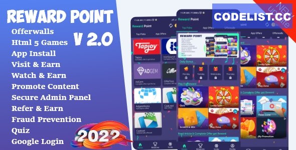 Reward Point v2.0 - Html Games + Offerwall - nulled