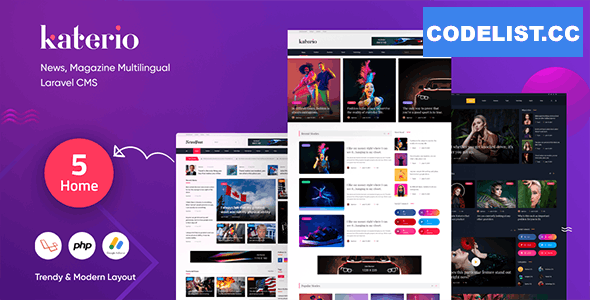 Katerio v1.0.4 - News, Magazine Multilingual Laravel CMS