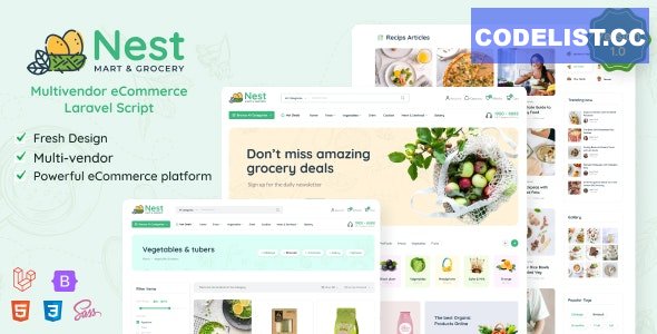 Nest v1.1.0 - Multivendor Organic & Grocery Laravel eCommerce