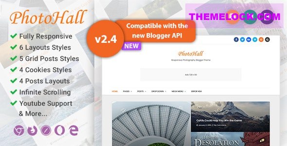 PhotoHall v2.4 - Responsive Photography Blogger Theme