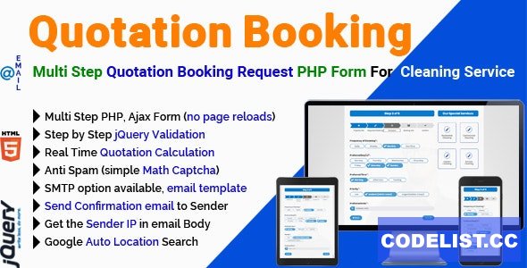 Quotation Booking v2.9.2 - Multi Step Quotation Booking Request PHP Form For Cleaning Service
