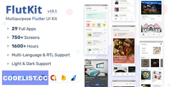 FlutKit v10.1 - Flutter UI Kit