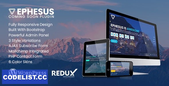 Ephesus v1.3 - Creative Coming Soon WordPress Plugin