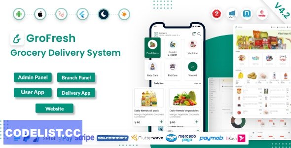 GroFresh v4.2 - (Grocery, Pharmacy, eCommerce, Store) App and Web with Laravel Admin Panel + Delivery App - nulled