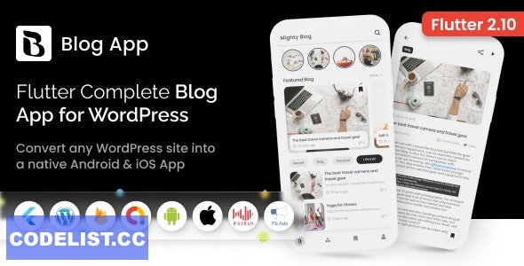 MightyBlogger v1.0 - Flutter multi-purpose blogger app with wordpress