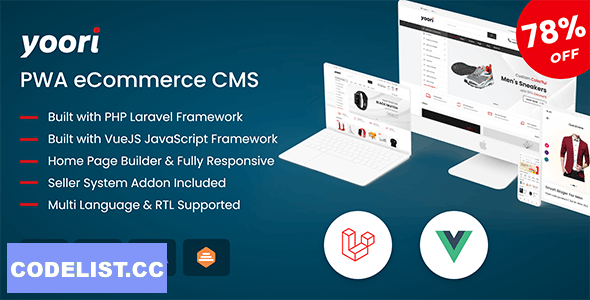 YOORI v1.0.4 - Laravel Vue Multi-Vendor PWA eCommerce CMS