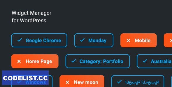 Widget Manager v1.0.2 - WordPress widgets management system