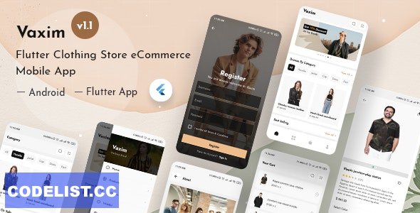 Vaxim v1.1 - Clothing Retail Online Shop Flutter App + Admin Dashboard