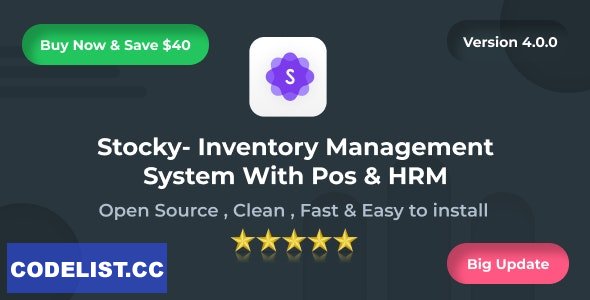 Stocky v4.0.0 - Ultimate Inventory Management System with Pos & HRM