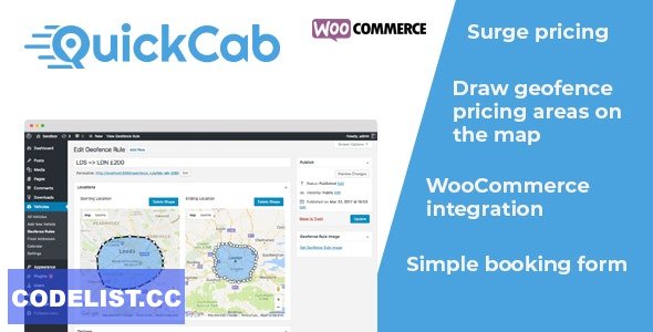 QuickCab v1.2.7 - WooCommerce Taxi Booking Plugin