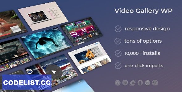 Video Gallery Wordpress Plugin /w YouTube, Vimeo, Facebook pages v12.25
