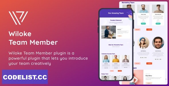 Wiloke Team Member Addon For Elementor v1.0